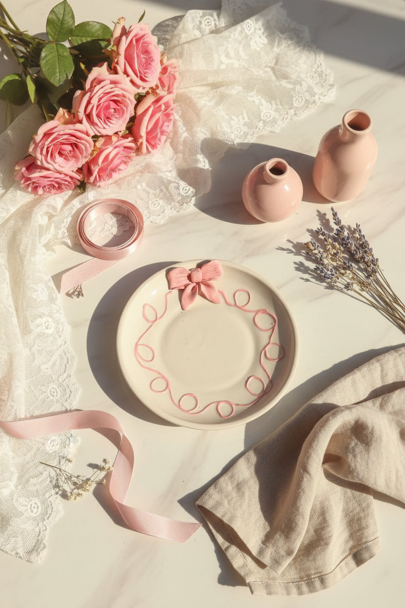 🌸 Love & Little Things Ceramic Plate Collection( Set of 1 )
