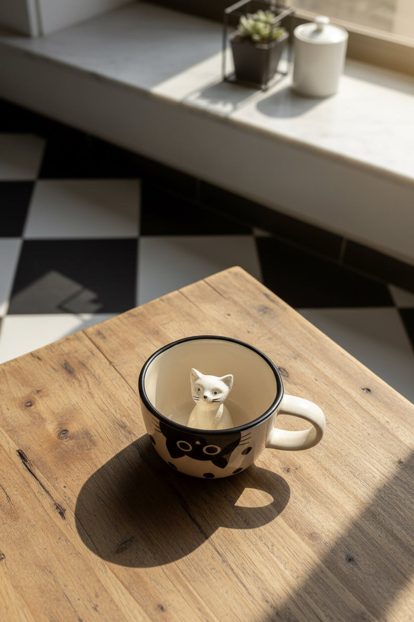 Whiskers & Paws Embossed Ceramic Mug Collection (Set of 1)