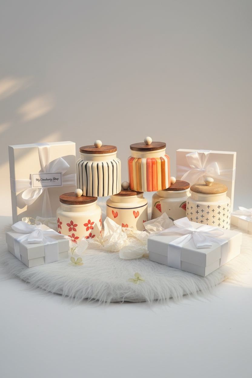 Handpainted Airtight jars 500 mL