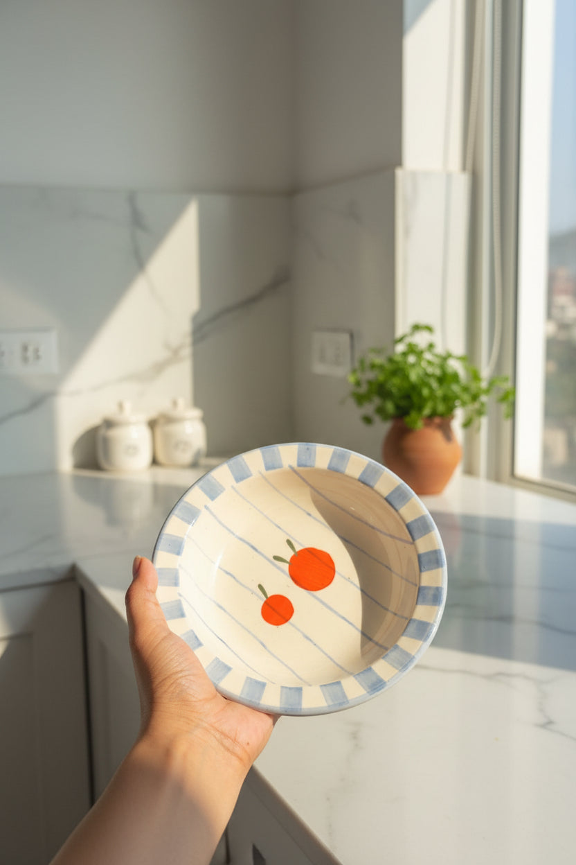 Strawberry and Blue cherry pasta plate