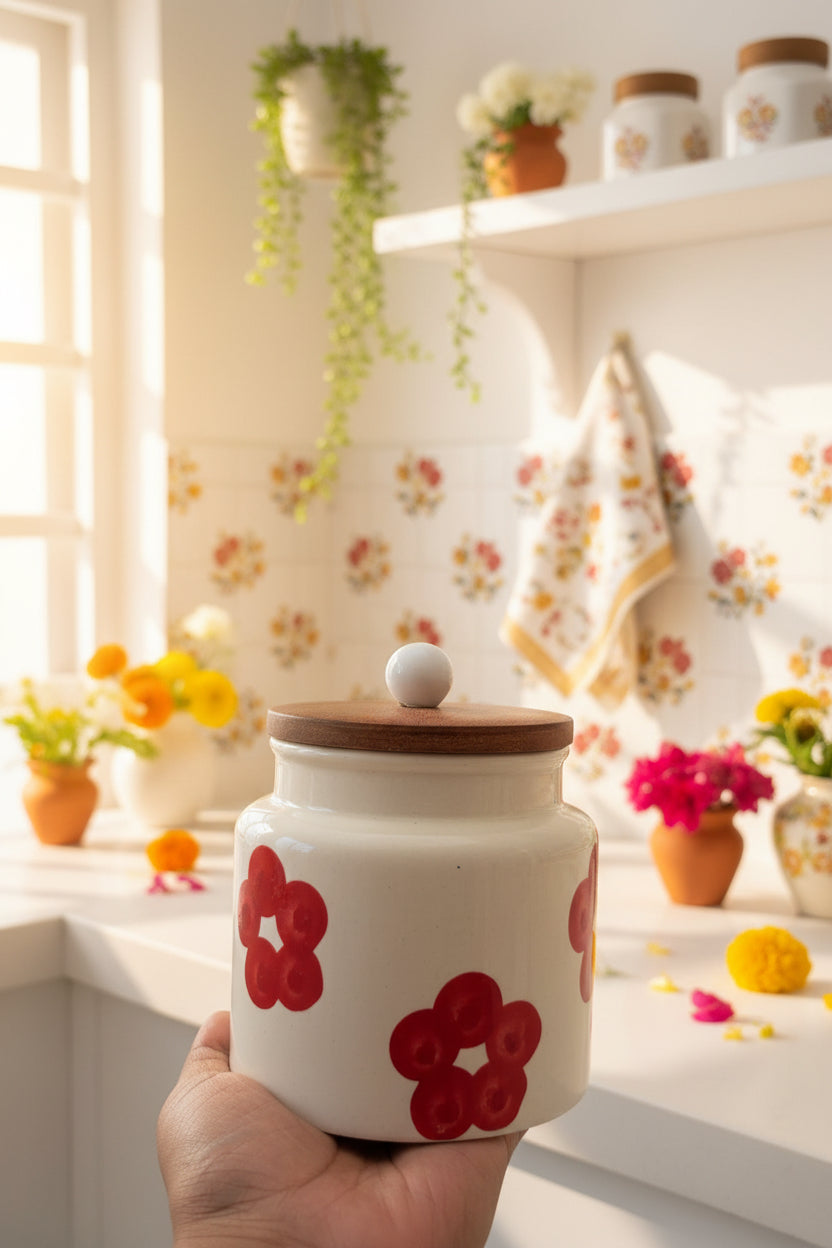 Handpainted Airtight jars 500 mL