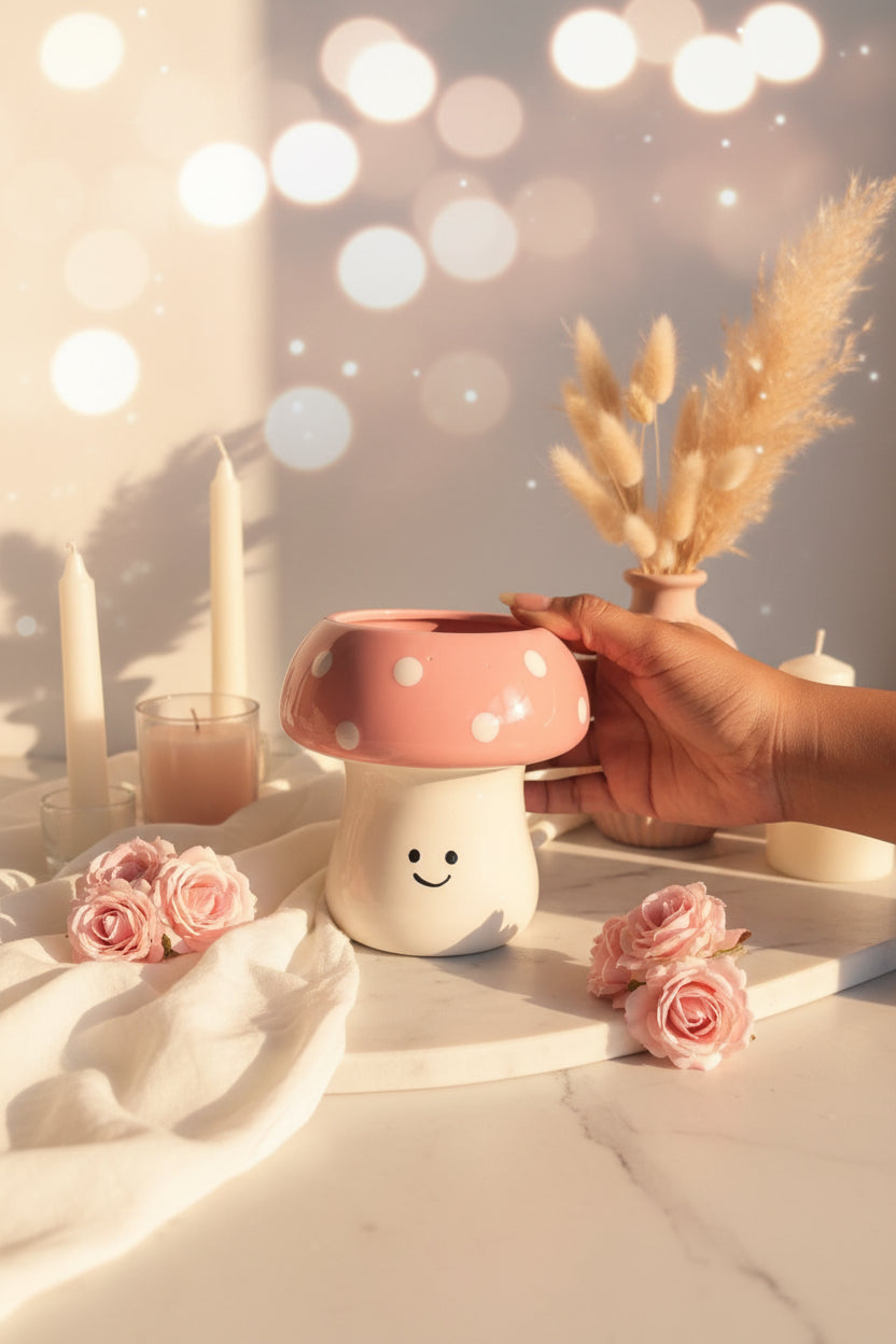Happy Shroom Ceramic Planters 🍄🌈( Set of 1 )