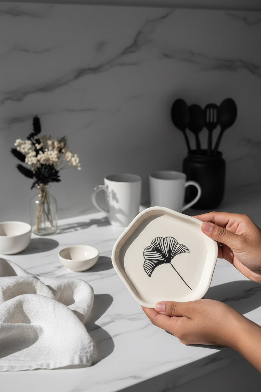 Heart & Floral Diamond Ceramic Dessert Plates ❤️🌸

(Set of 1)