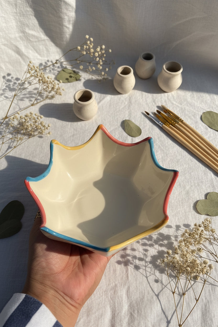 Umbrella bloom ceramic bowl ( Set of 1)