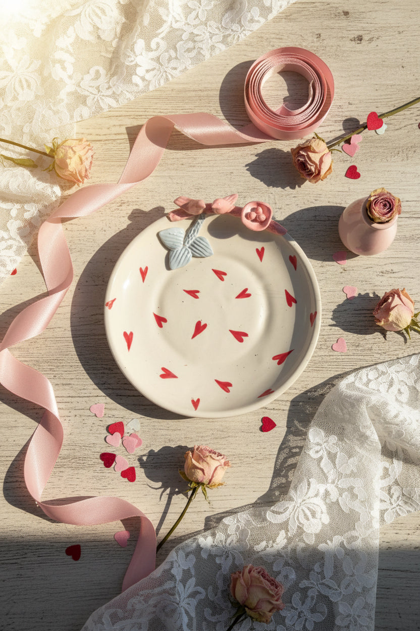 🌸 Love & Little Things Ceramic Plate Collection( Set of 1 )