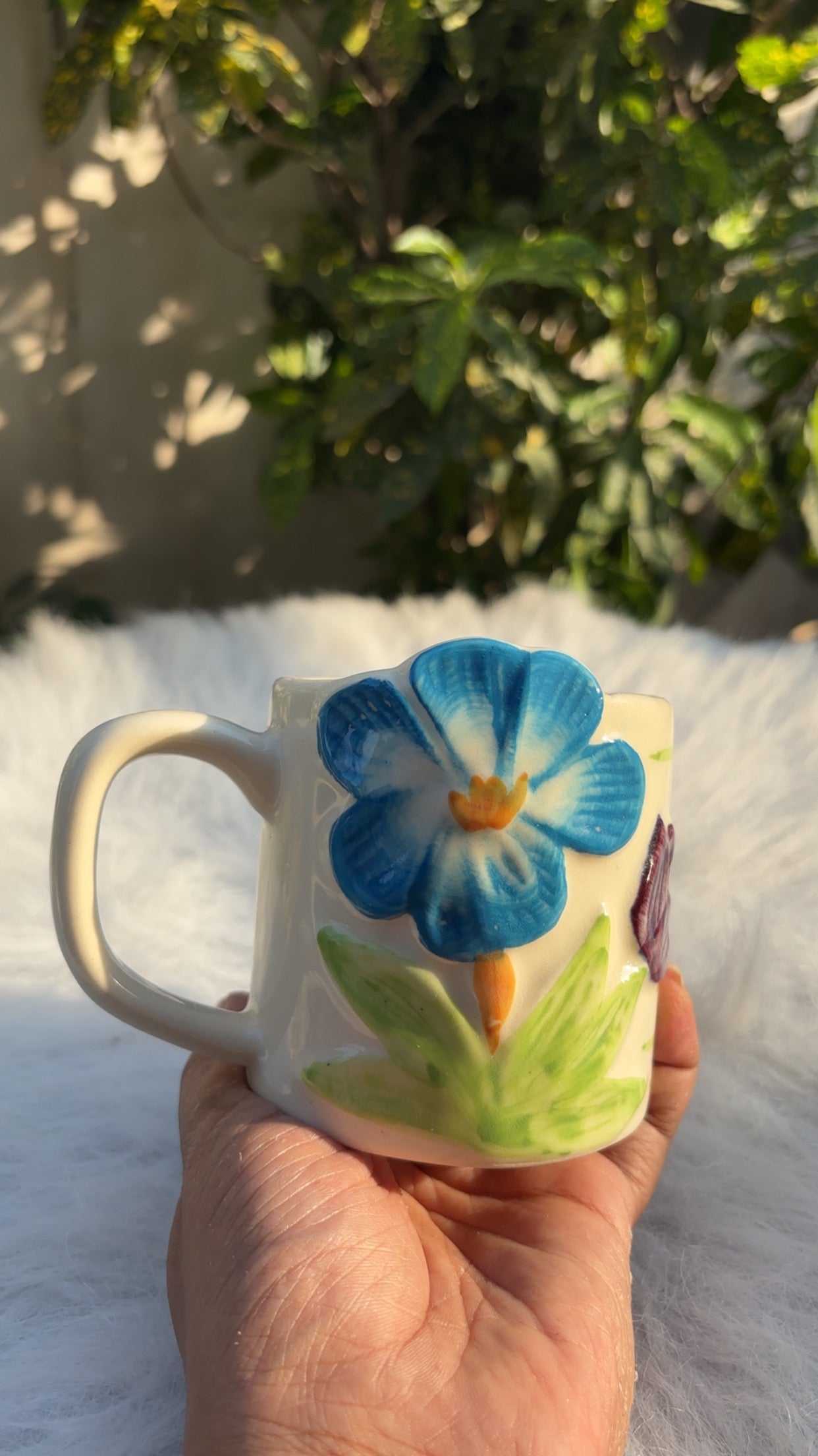 My Crockery shop Embossed floral mugs