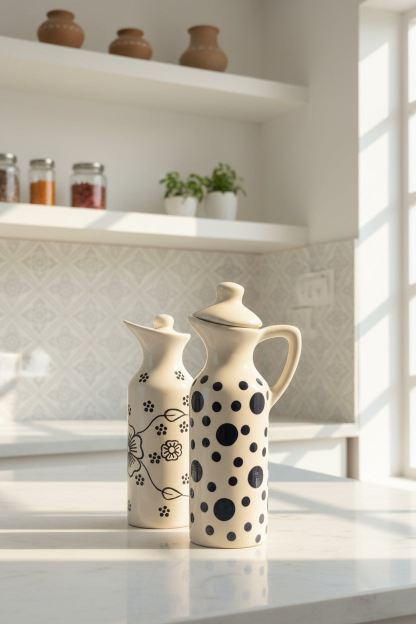 Handcrafted Ceramic Oil Dispenser – 350 mL