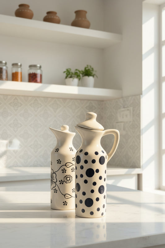Handcrafted Ceramic Oil Dispenser – 350 mL