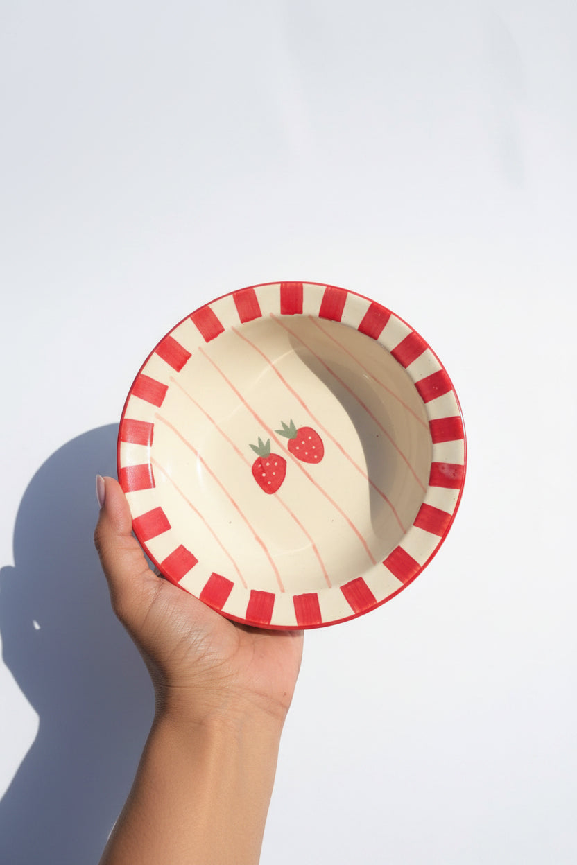 Strawberry and Blue cherry pasta plate