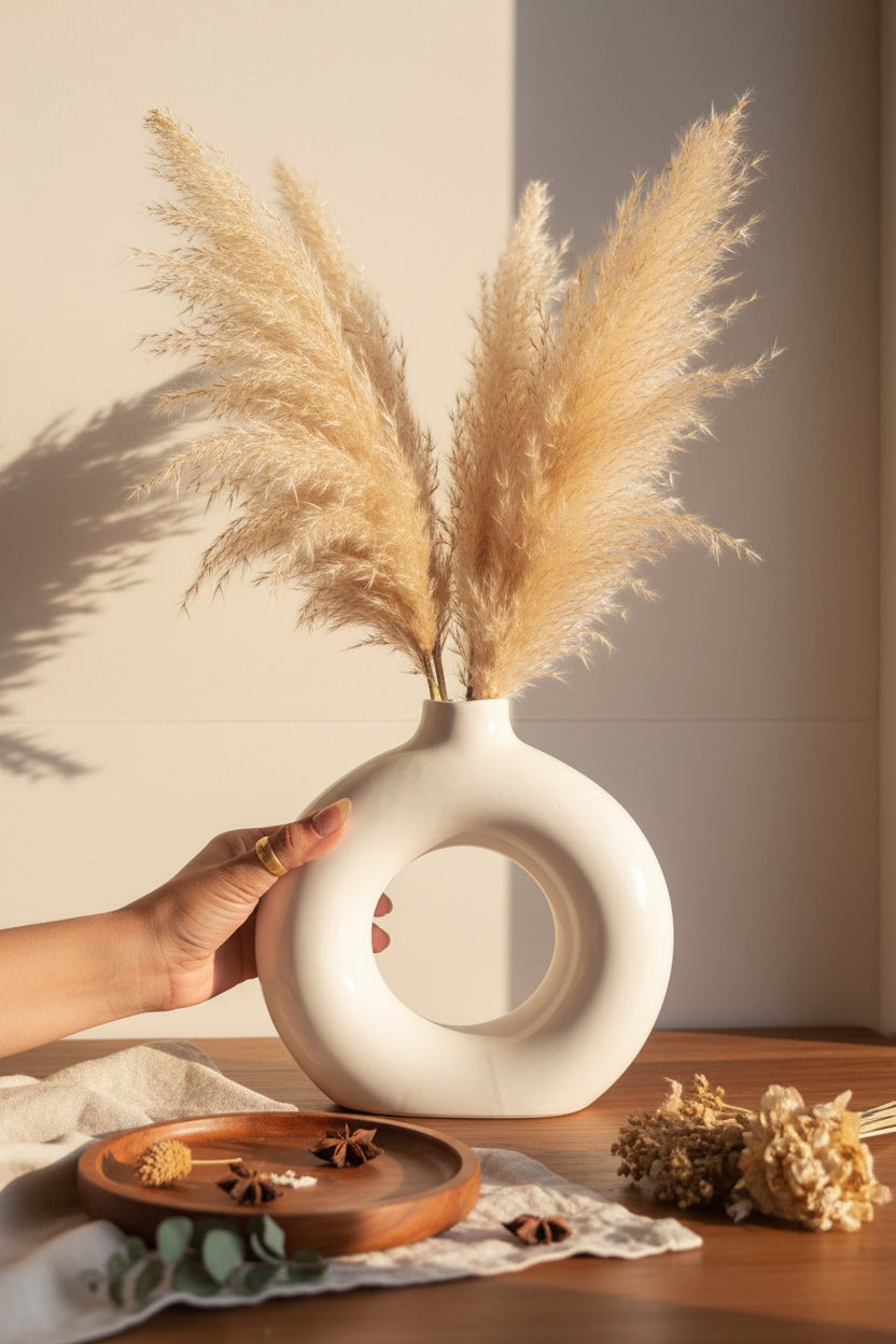 Round Aura Ceramic Vase (Set of 1)