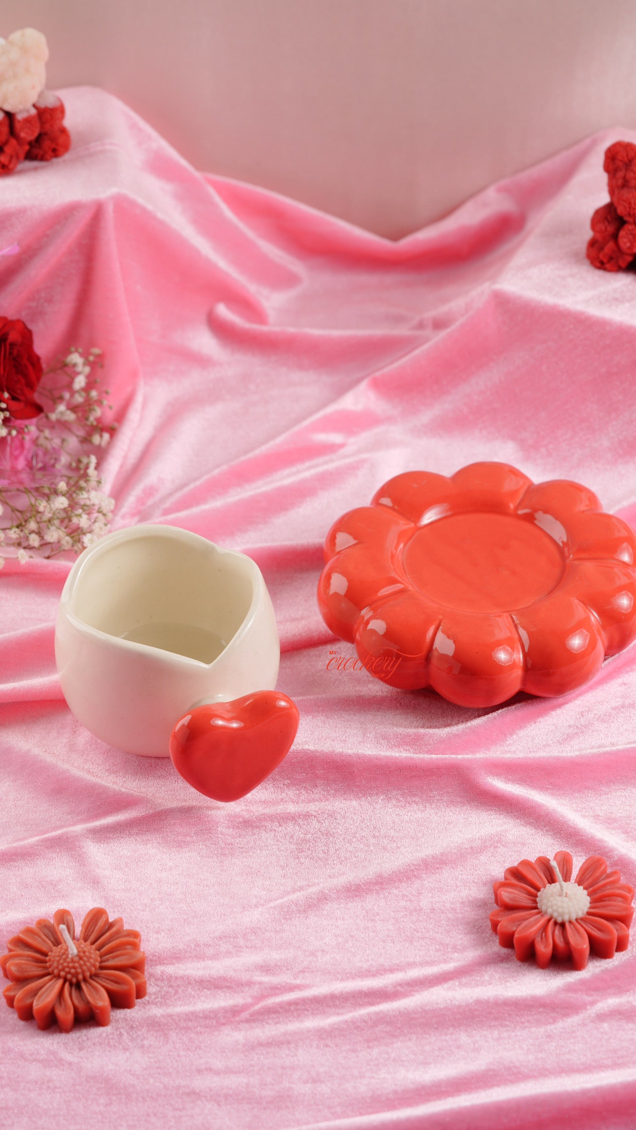 My Crockery shop Heart on the bubble mug and saucer