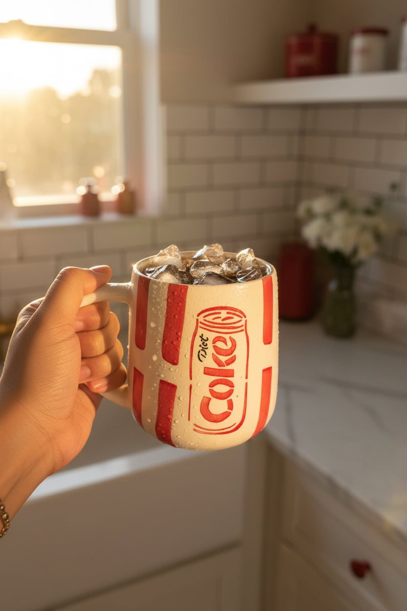 Vintage Soda Stripe Ceramic Mug ( Set of 1)
