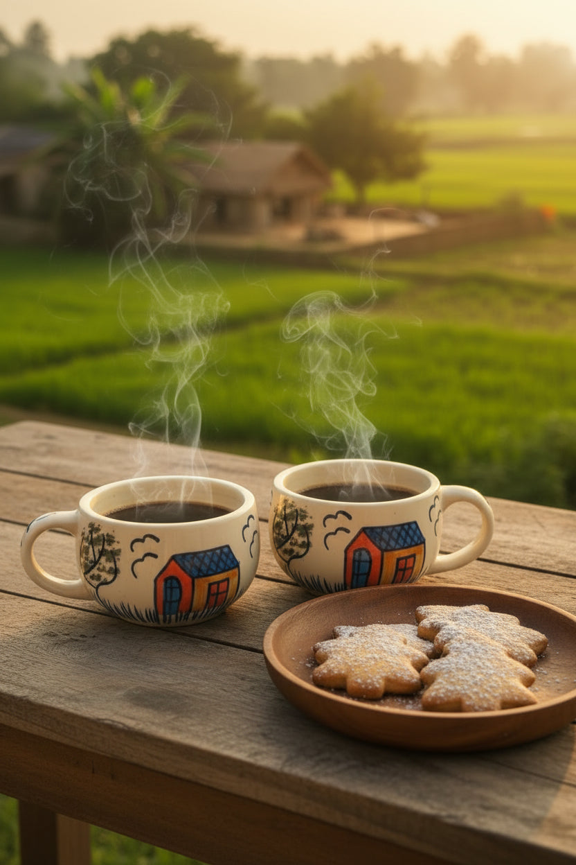 Hut painting mug