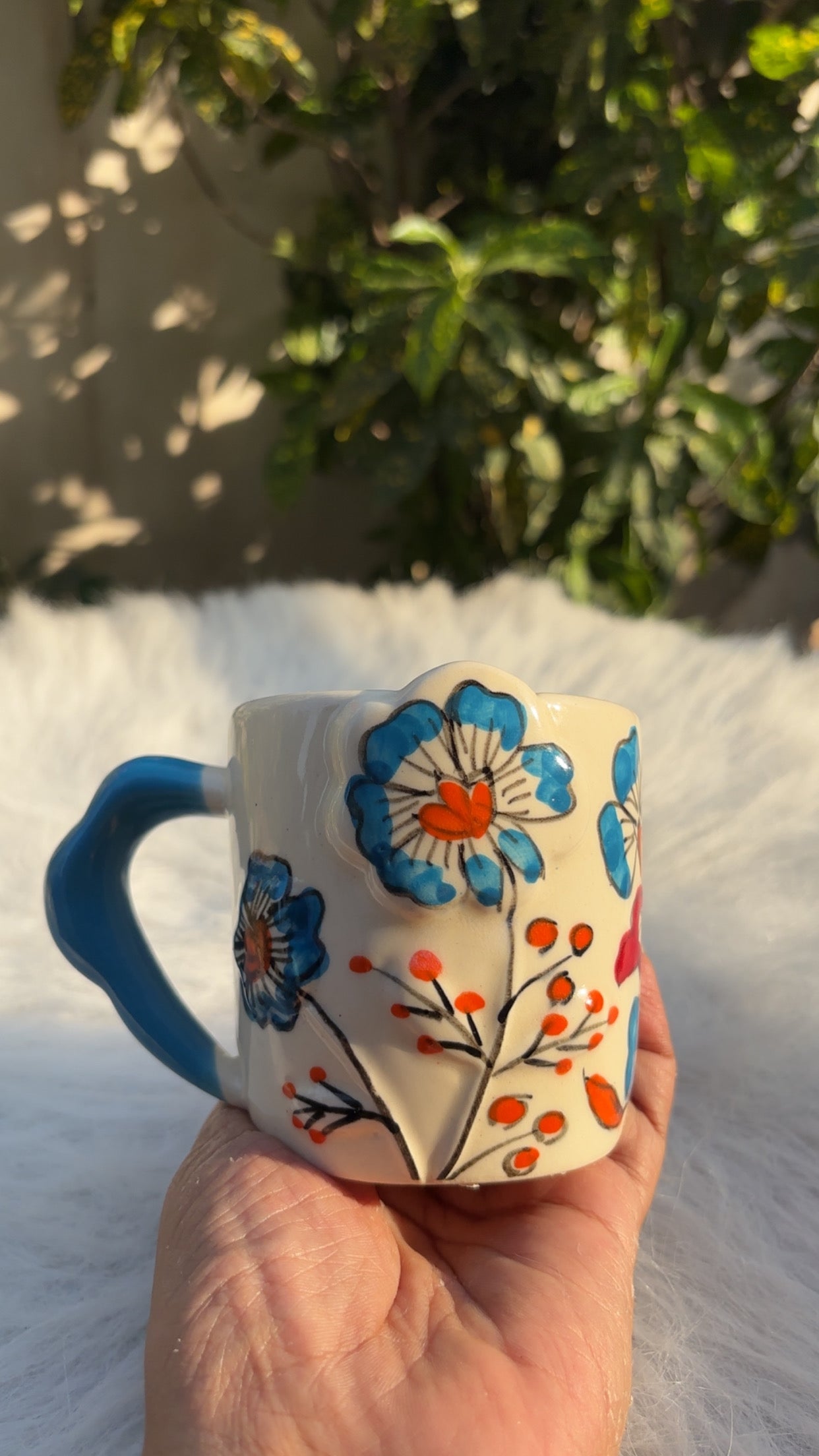 My Crockery shop Embossed floral mugs