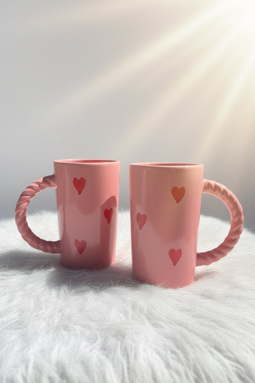 Pink spiral big mug