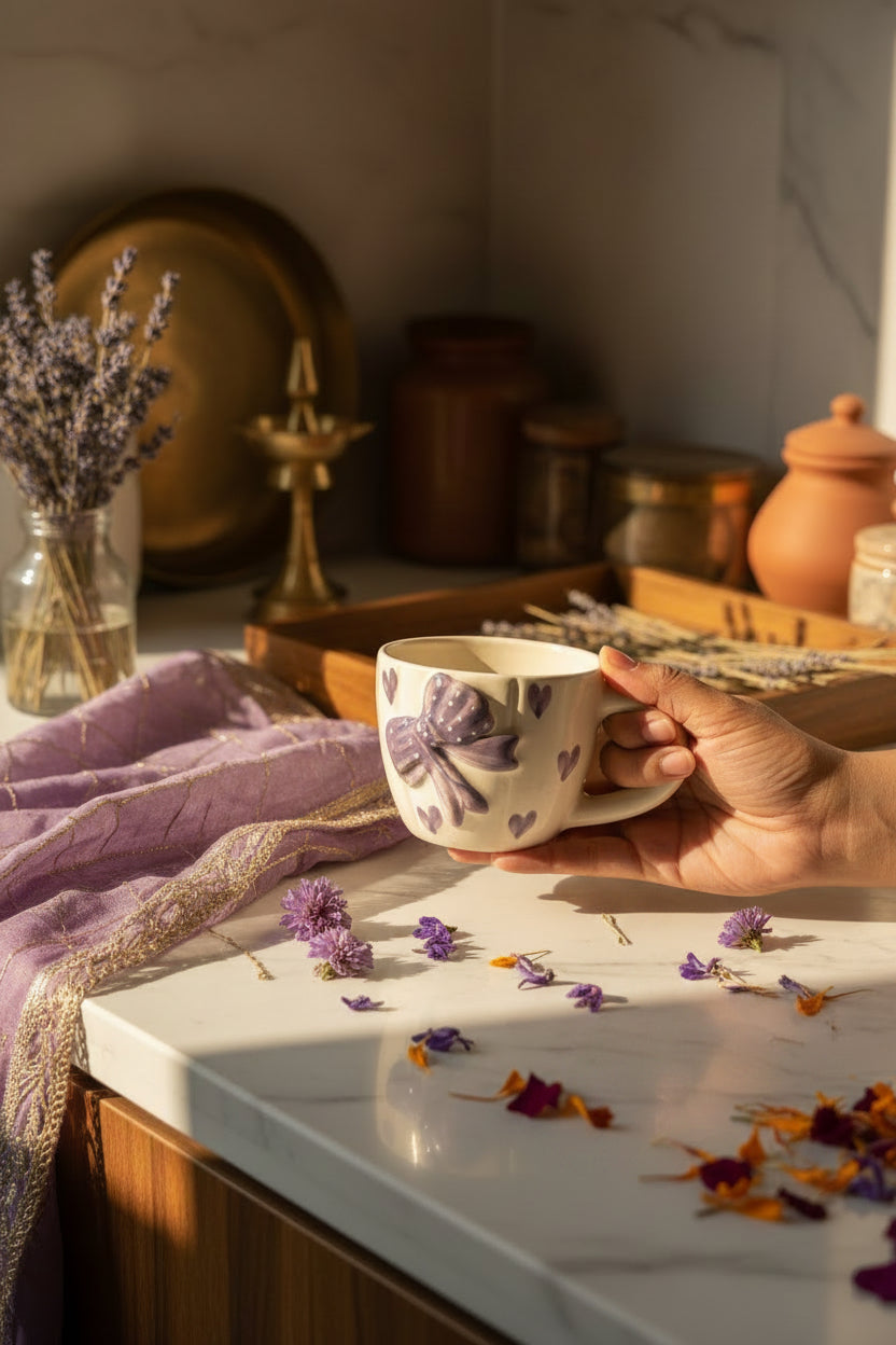 Sweetheart Bow Ceramic Mug – 220 mL