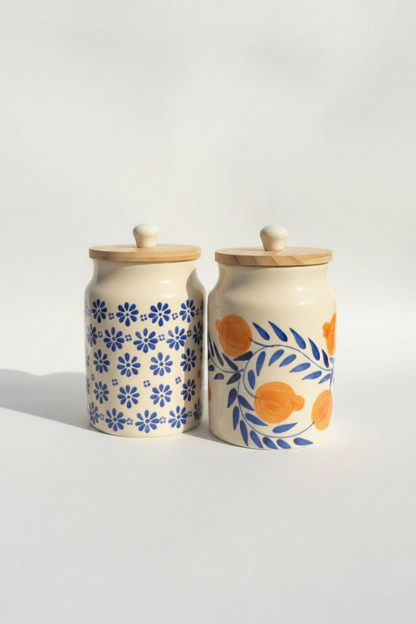 Blue blossom & Citrus Grove Airtight jars