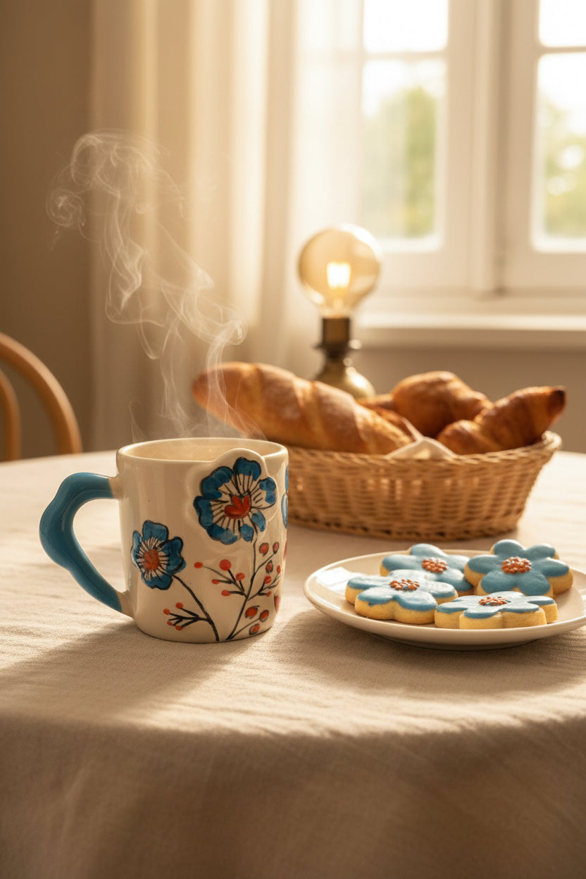 My Crockery shop Embossed floral mugs