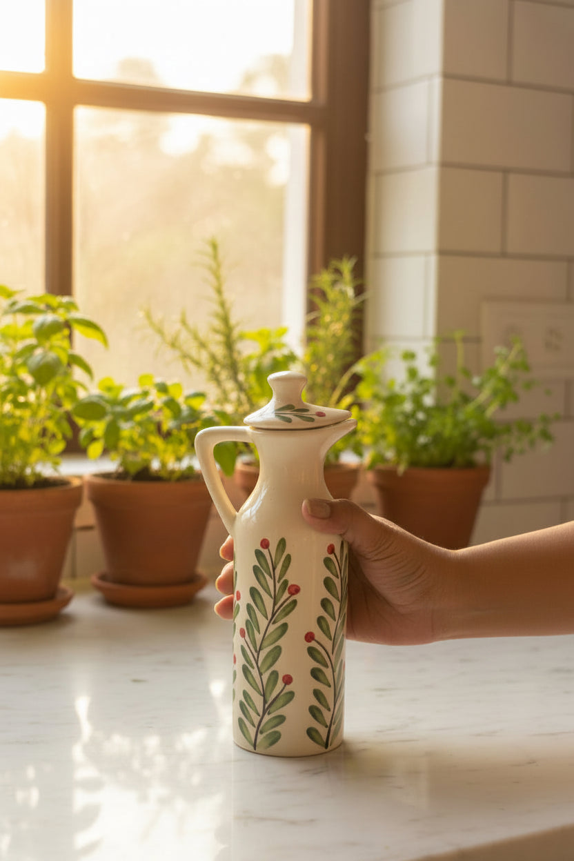 Handcrafted Ceramic Oil Dispenser – 350 mL