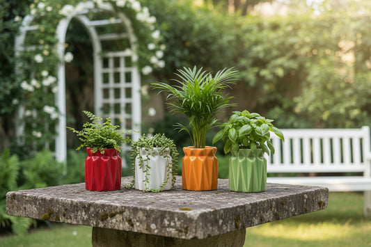 🌿 Faceted Ceramic Planter