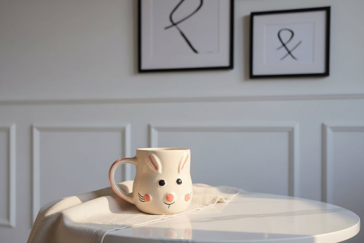 🐰 Blush Bunny Mug (Set of 1)