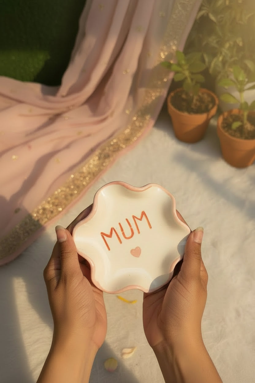 Mum & Papa Ceramic Mug & Saucer Set – Handcrafted Gift Set | 220 mL | Microwave Safe