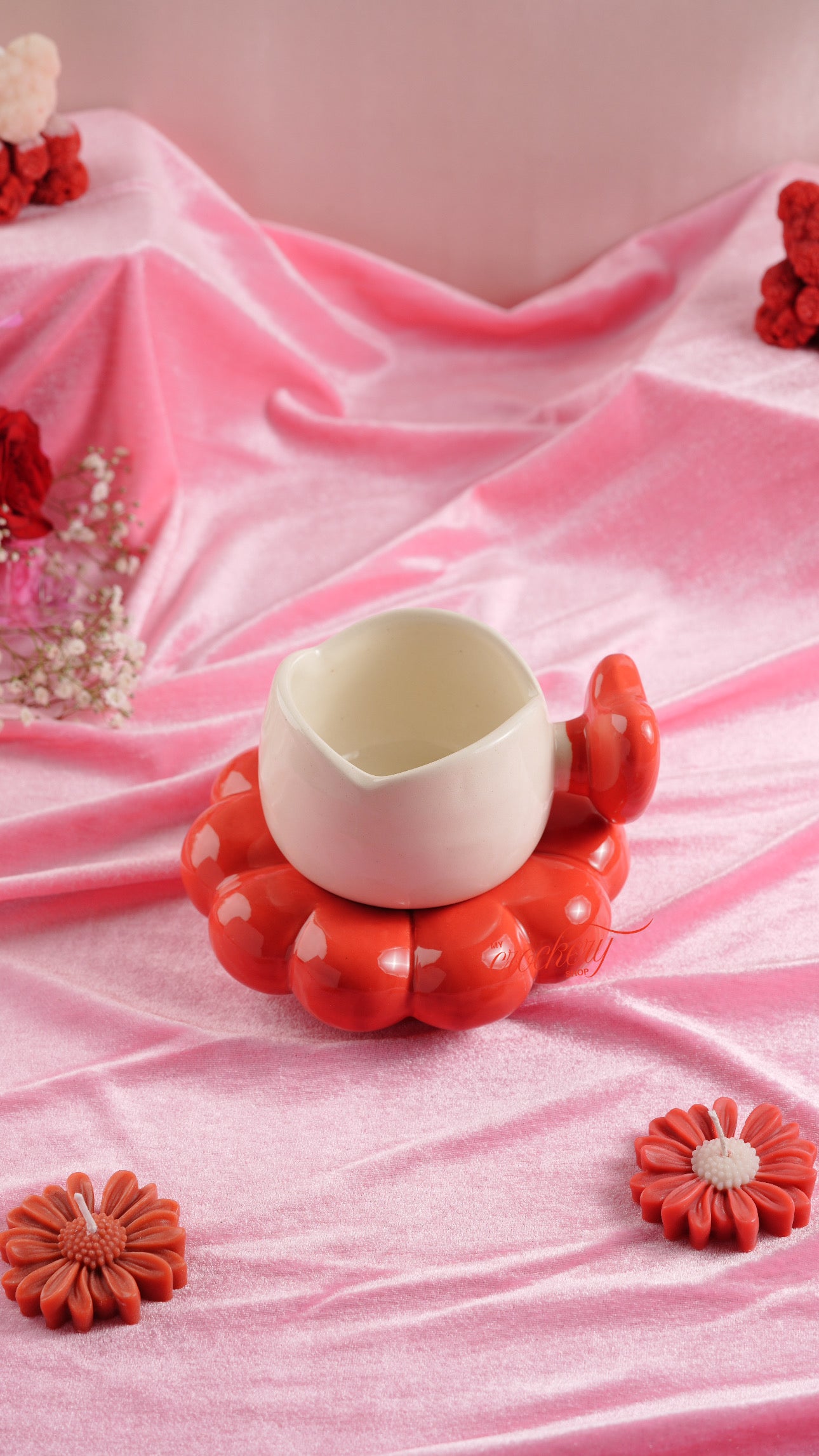 My Crockery shop Heart on the bubble mug and saucer