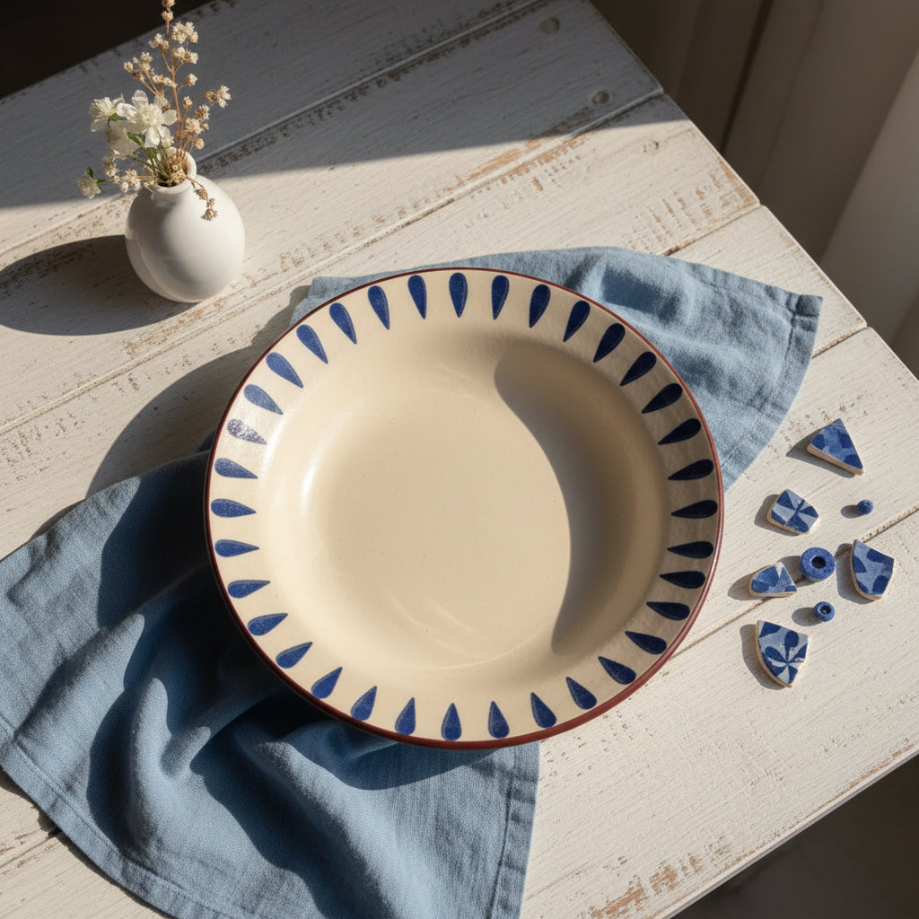 🌼 Floral & Leafy Pasta plates ( set of 1)