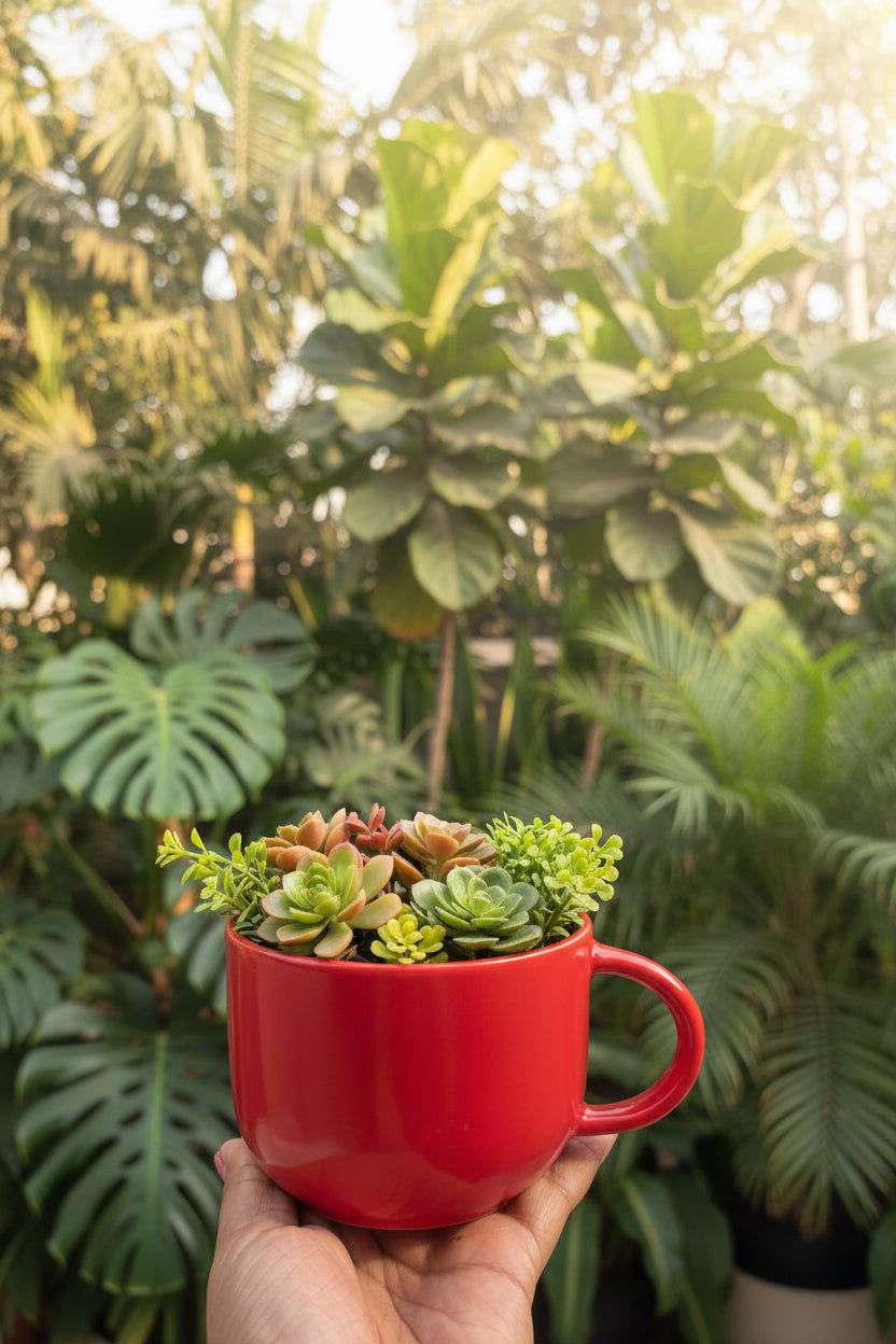 Half cup planter