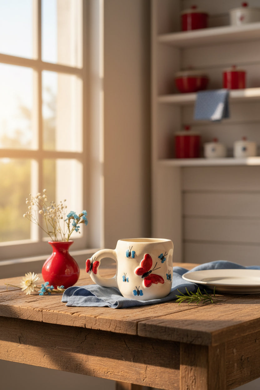 Flutter Bloom Butterfly Ceramic Mug
