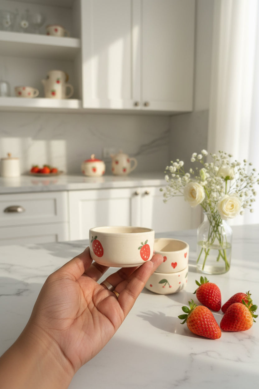 🍓 Fruit Garden Ceramic Dip Bowl Collection
