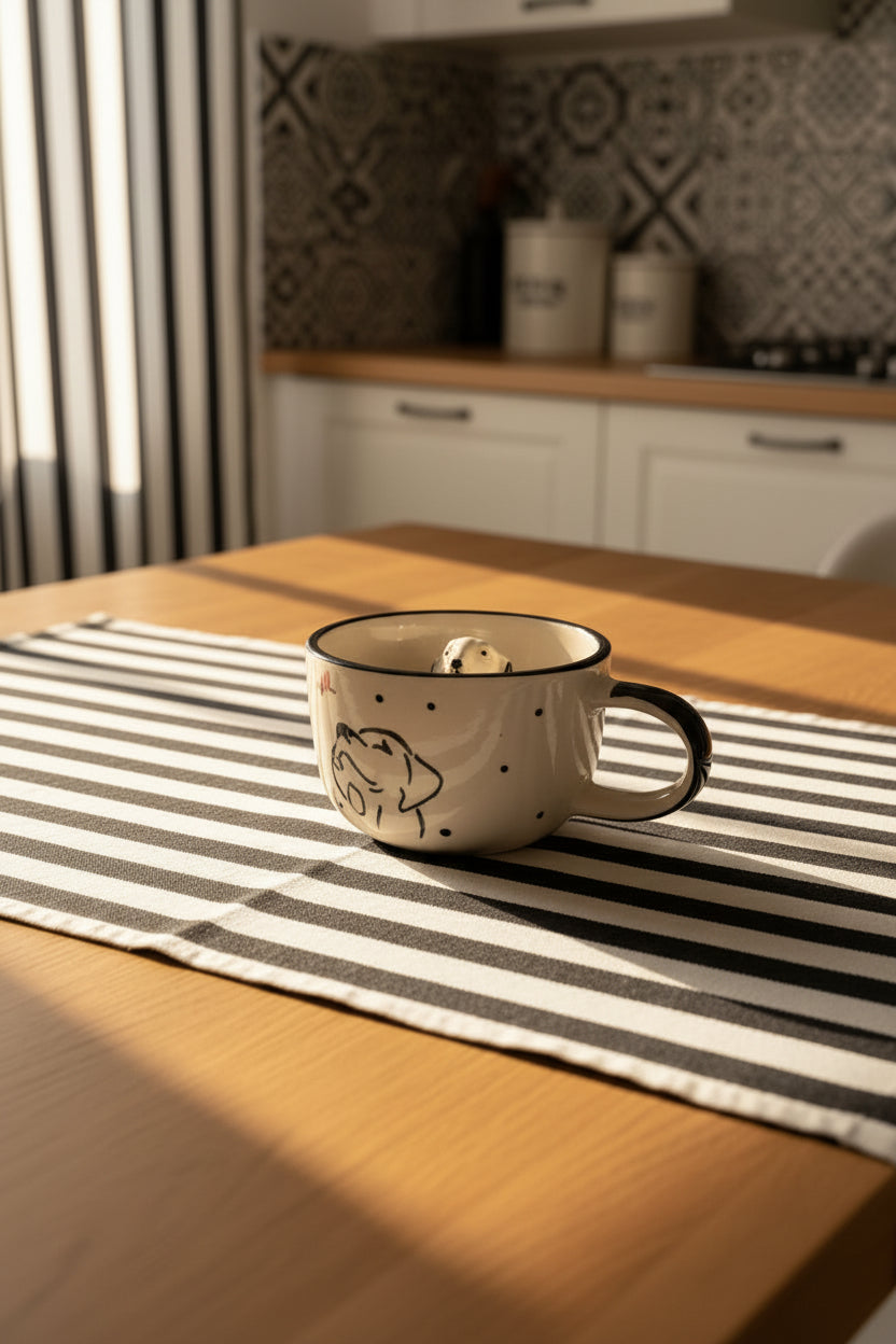 Paw Love Embossed Ceramic Mug ( Set of 1)