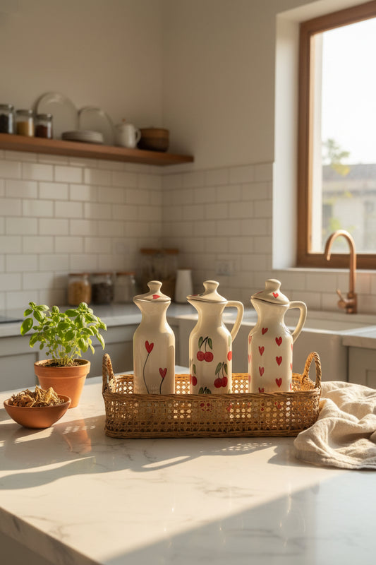 Love Collection Handcrafted Ceramic Oil Dispenser – 350 mL