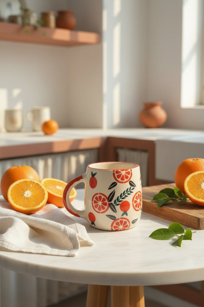 Sunny citrus ceramic mugs