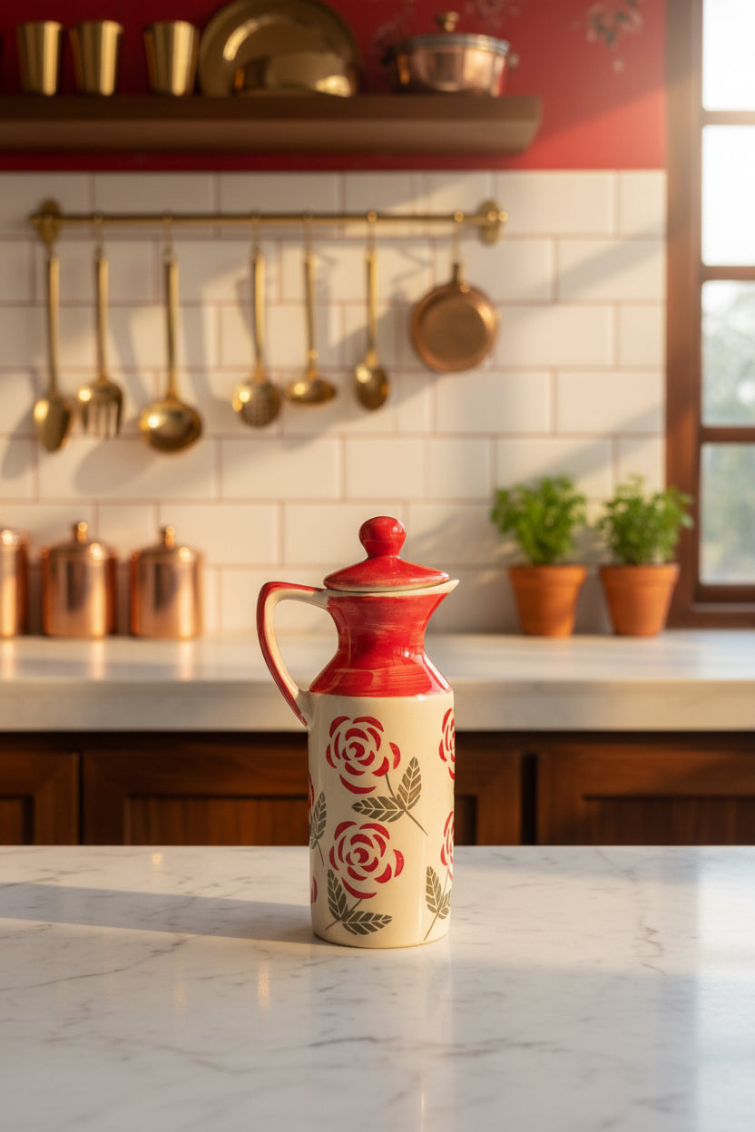 Handcrafted Ceramic Oil Dispenser – 500 mL