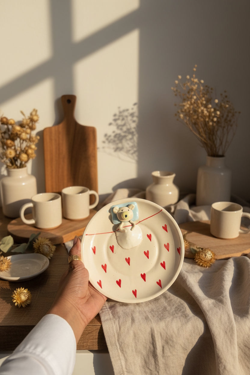 🌸 Love & Little Things Ceramic Plate Collection( Set of 1 )