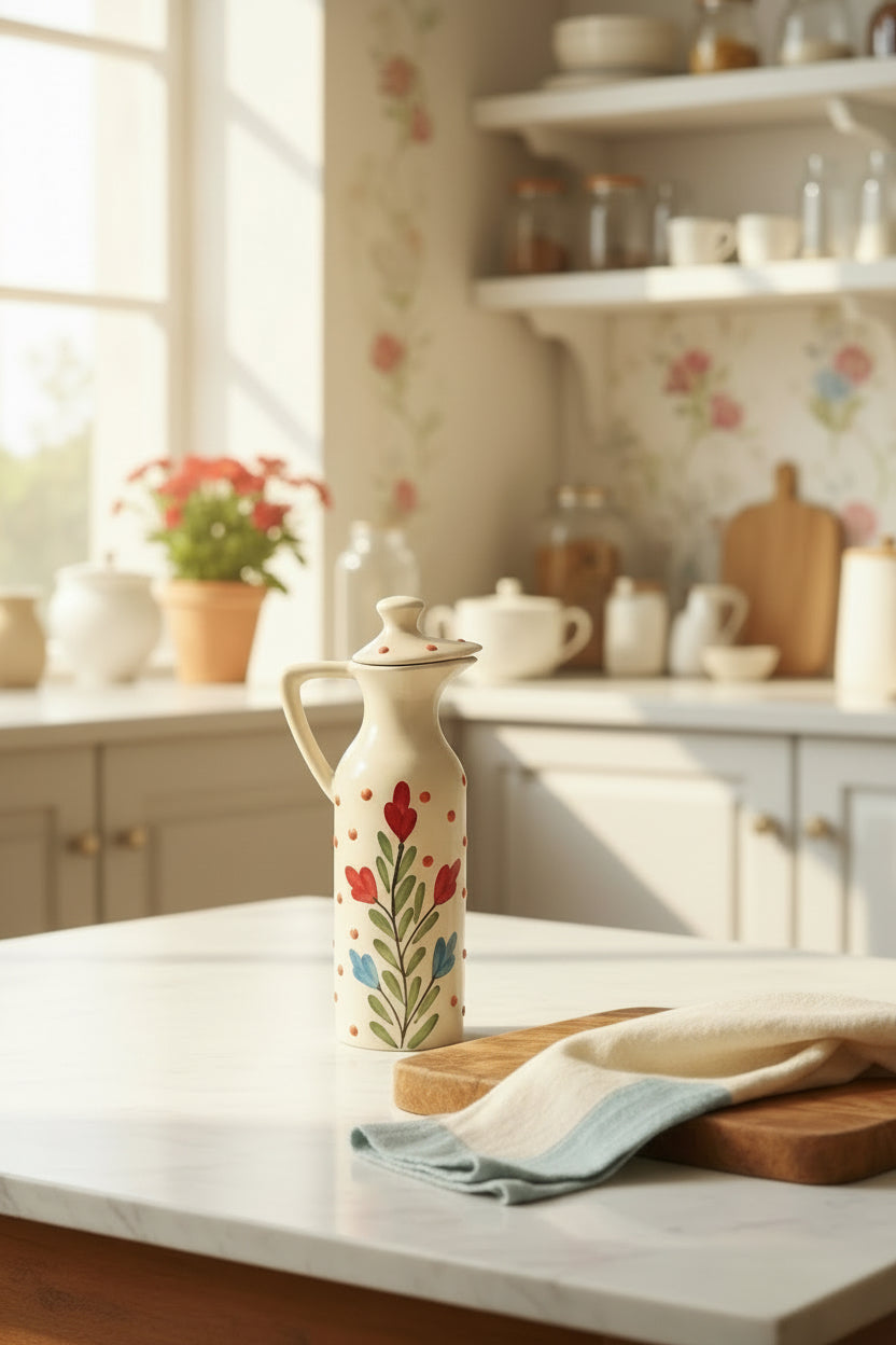 Handcrafted Ceramic Oil Dispenser – 350 mL