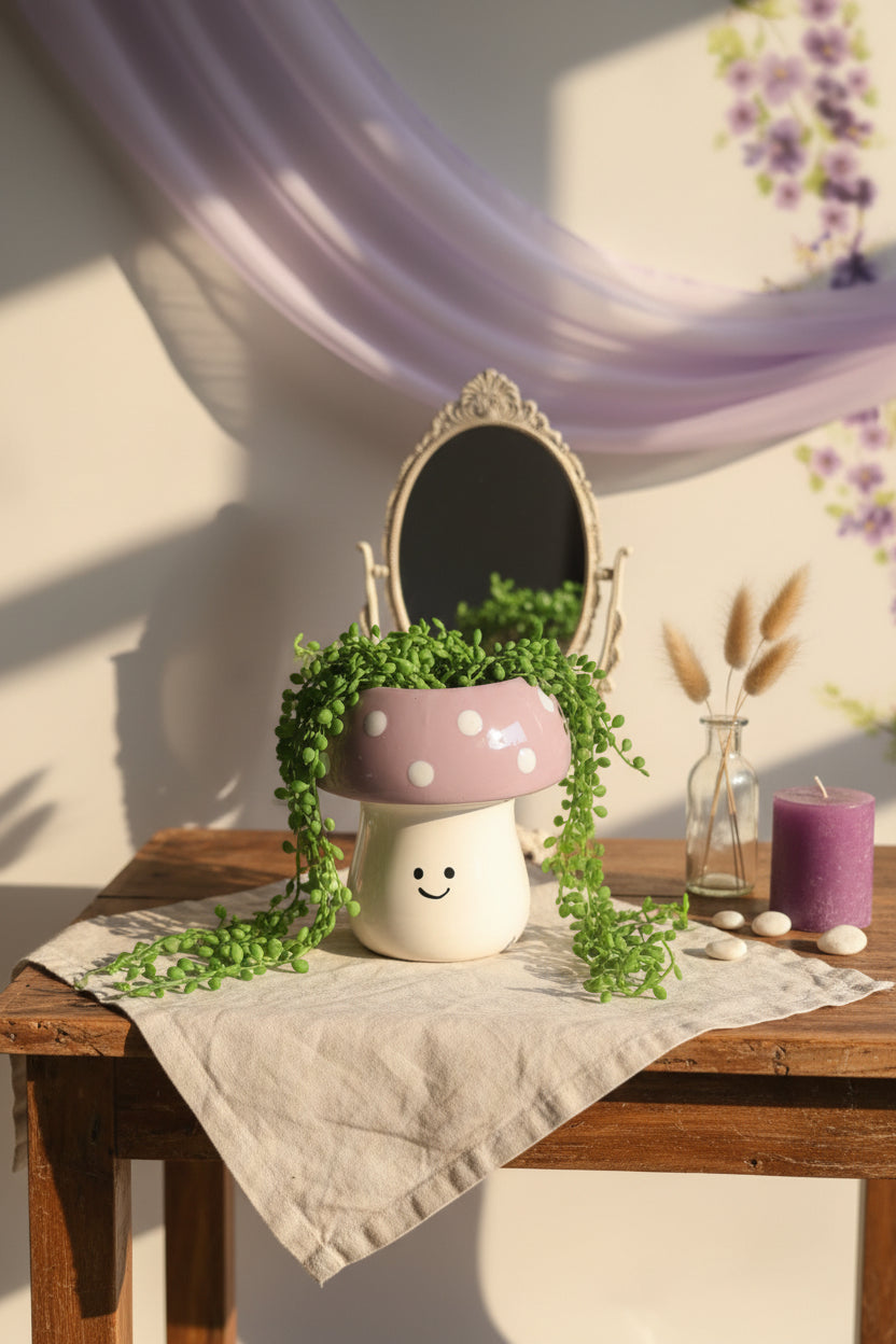 Happy Shroom Ceramic Planters 🍄🌈( Set of 1 )