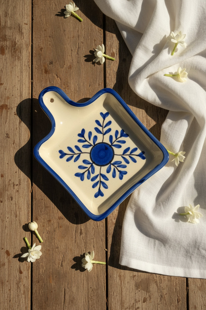 🌸 Folk Bloom Hand-Painted Pan Platter