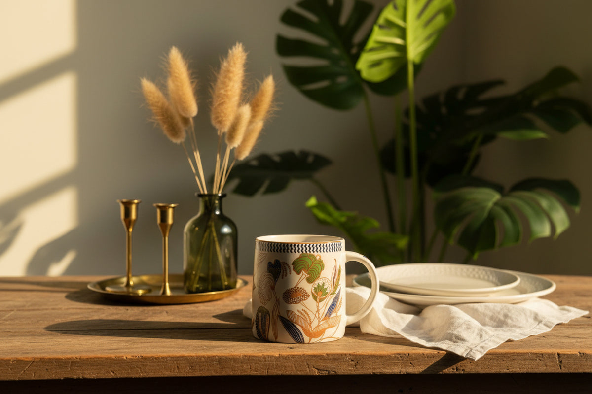Heritage Carpet & Floral Mugs – 300 mL (Set of 1)