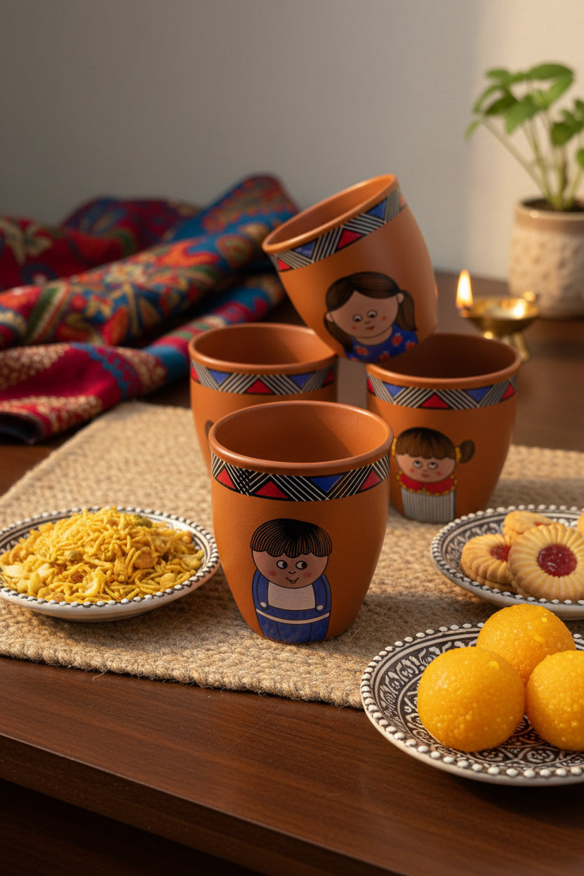 My Crockery Shop Giggle sip kulhad set of four