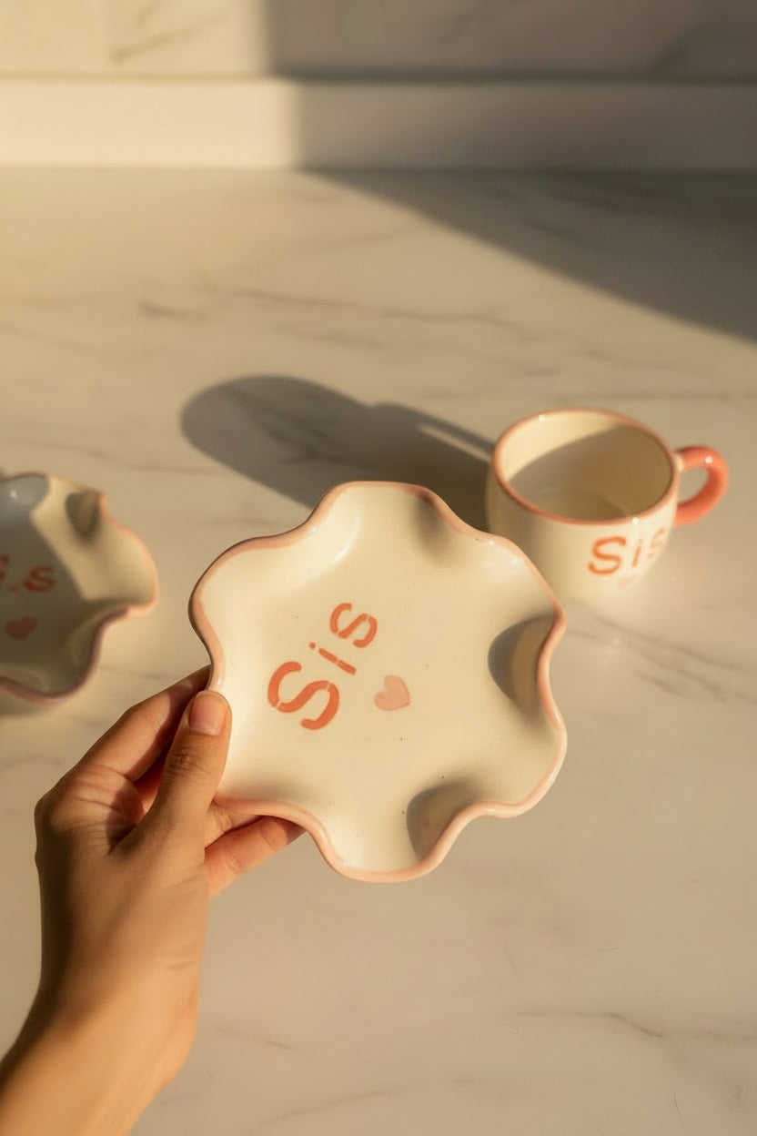 Bro & Sis Ceramic Mug & Saucer Set – Raksha Bandhan Gift Set | 220 mL | Microwave Safe