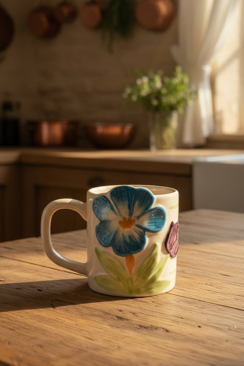 My Crockery shop Embossed floral mugs