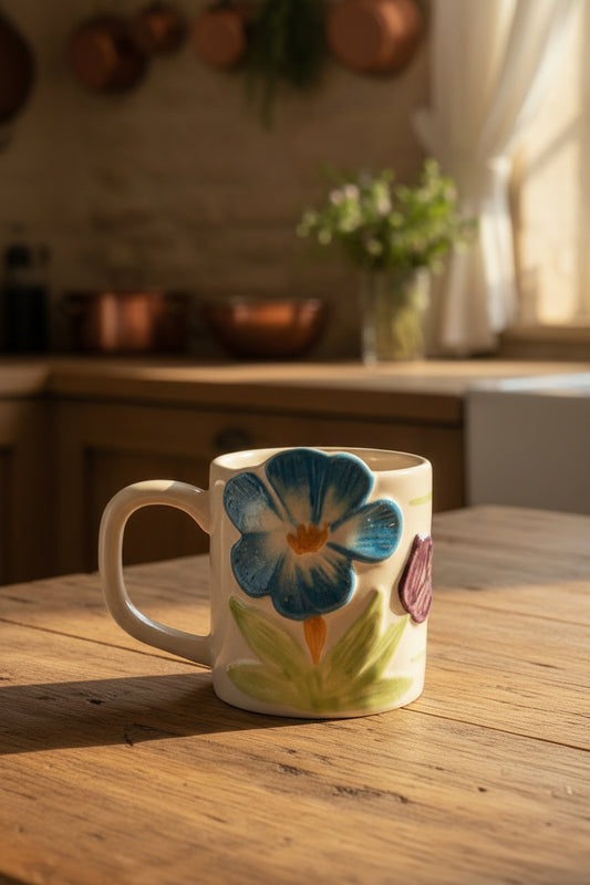 My Crockery shop Embossed floral mugs