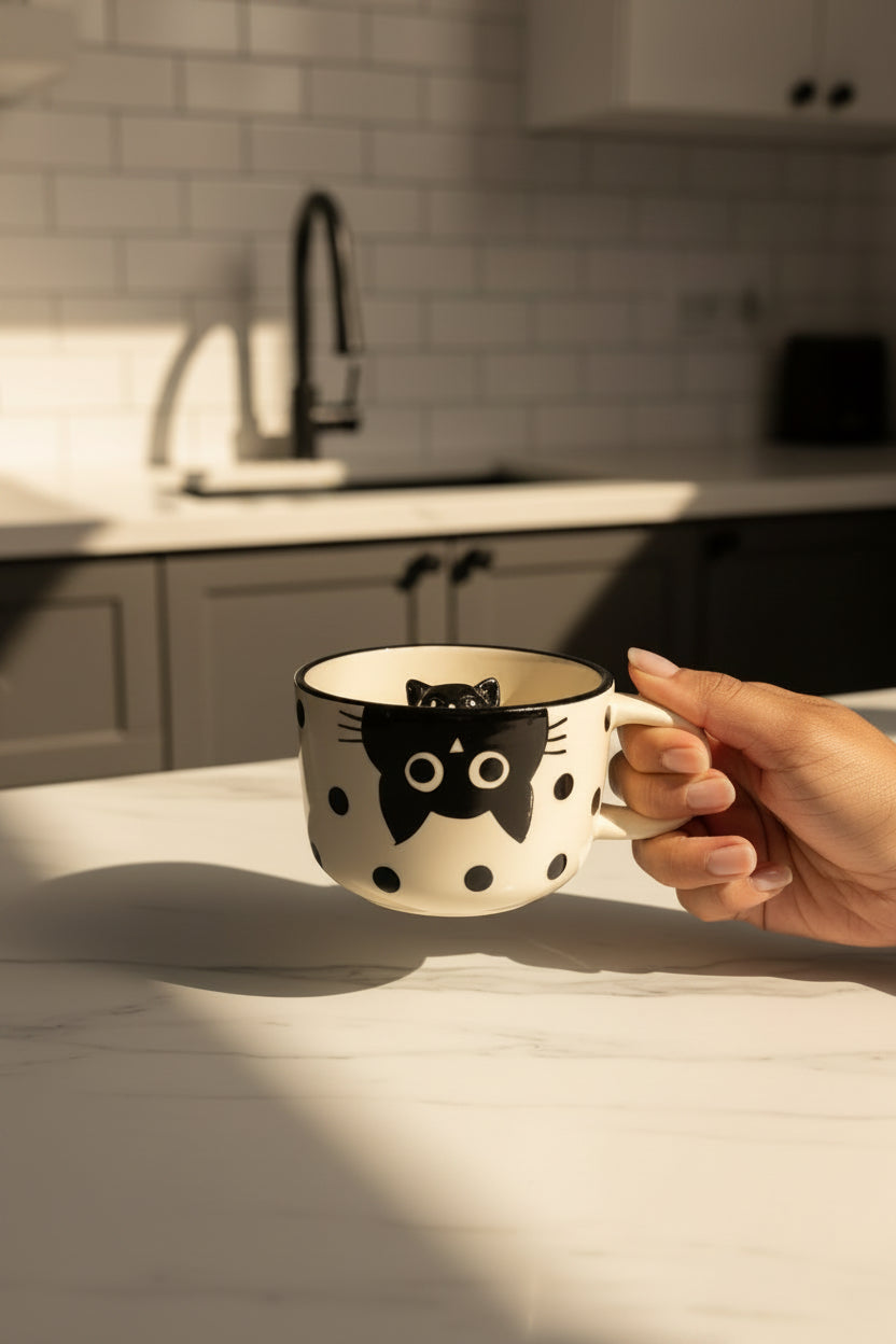 Whiskers & Paws Embossed Ceramic Mug Collection (Set of 1)