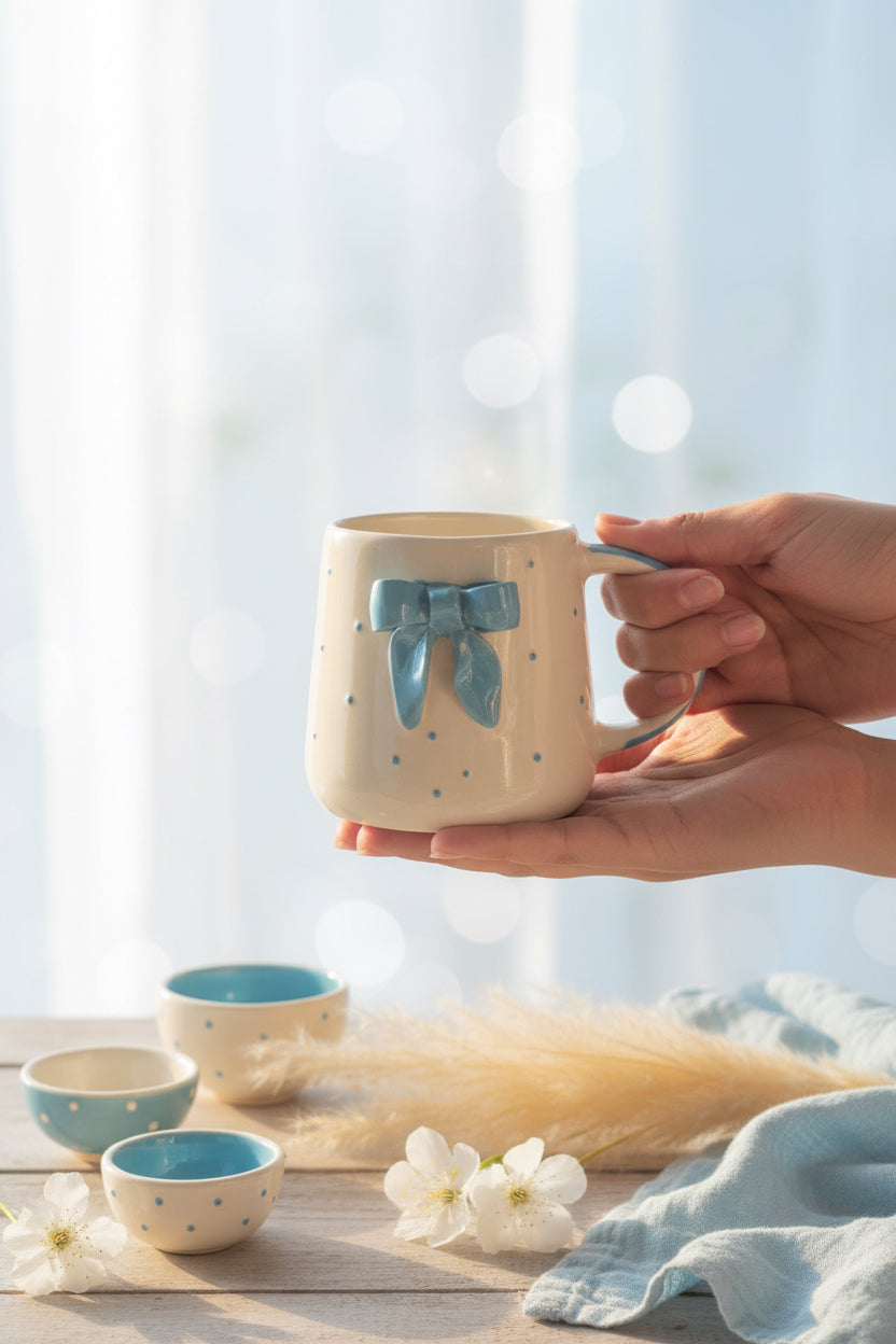 🎀 Bow Bloom Mugs ( Set of 1 )