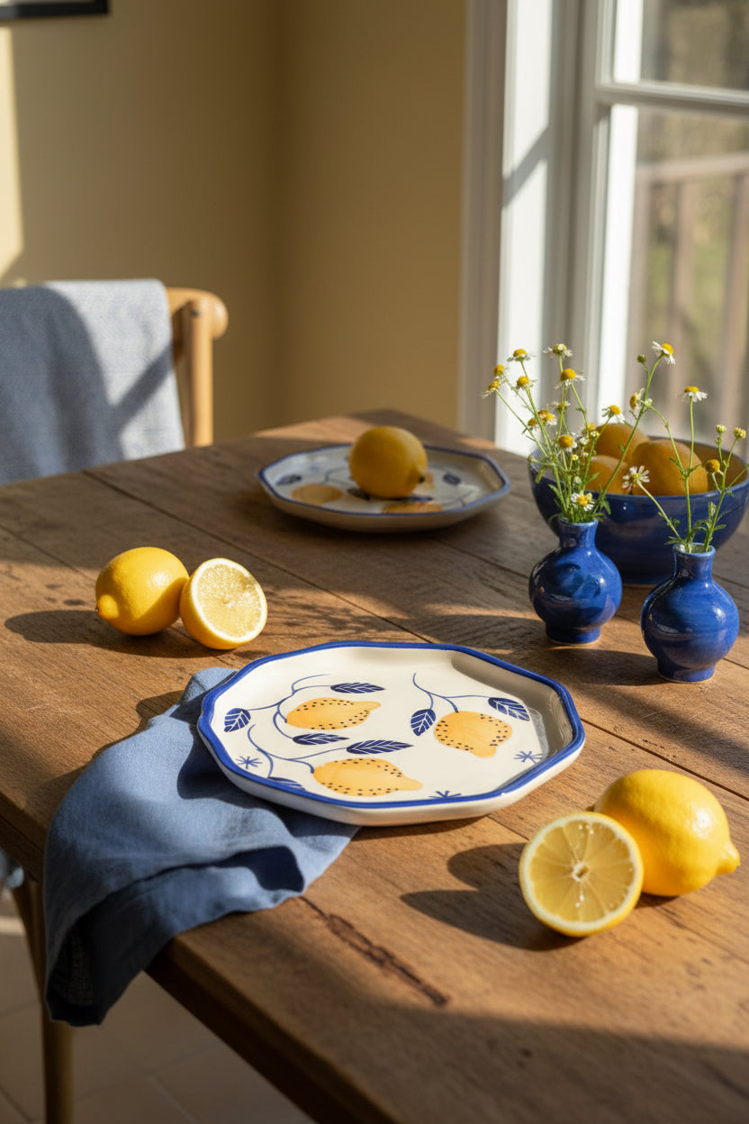 Handcrafted Ceramic Snack Plate – 7 Inch (Available in 2 Designs)

Set of 1