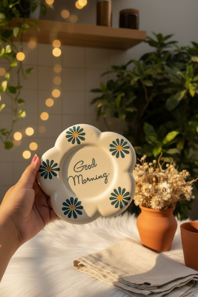 Bloom & Berry Ceramic Mug with Floral Saucer – 300 mL
