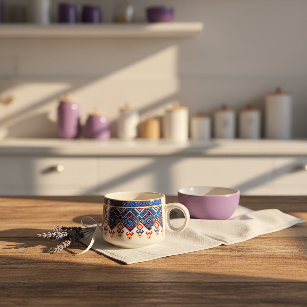 🌸 Multicolour & Floral Tea Cups – Set of 6