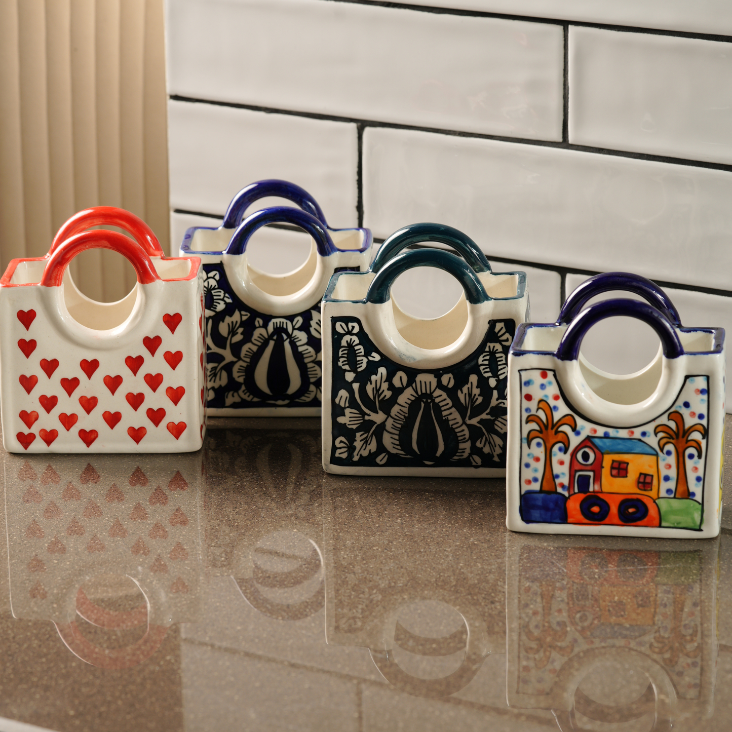 My Crockery Shop Handcrafted Bag Shape Ceramic Holder